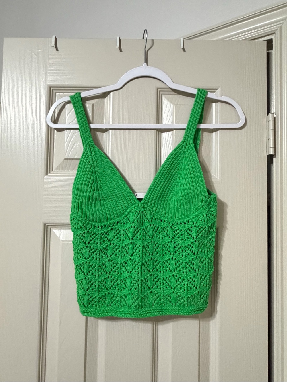 Zara Green Knit Crop Tank Top